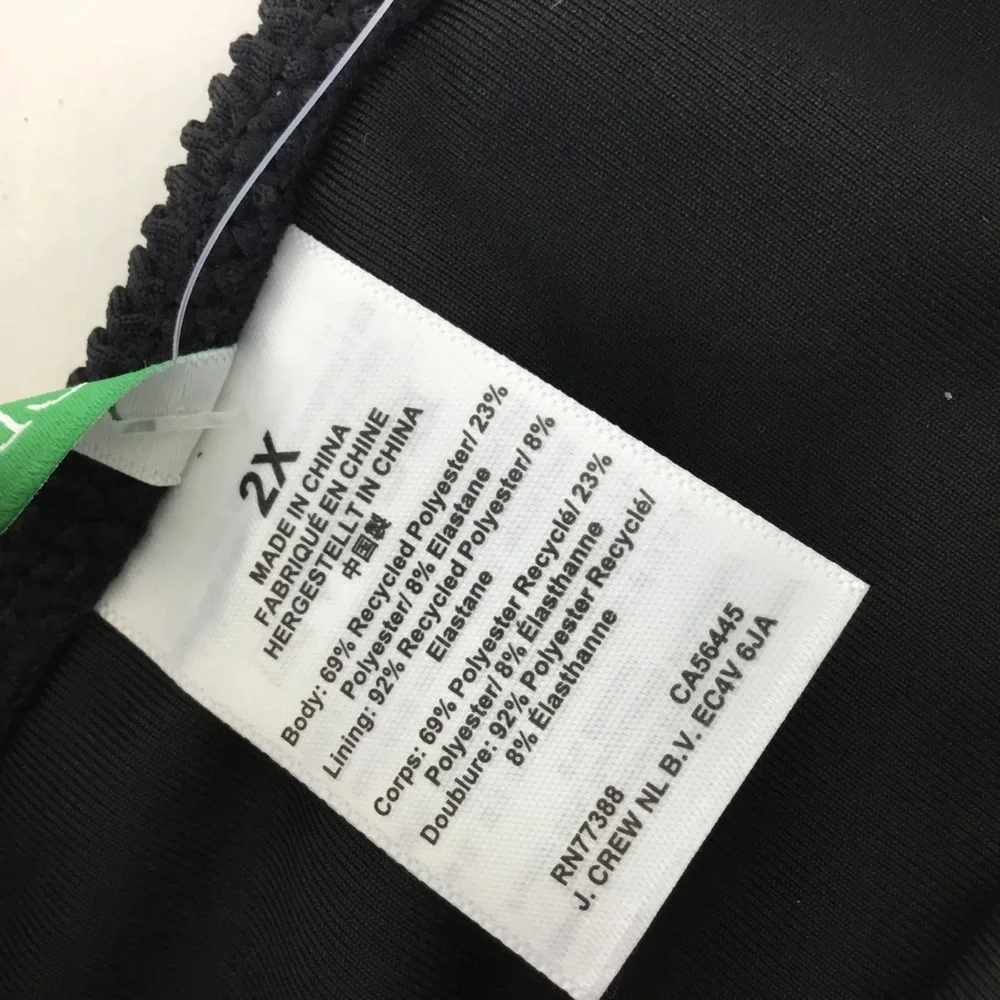 J. Crew Black Full Coverage Bikini Bottom Swim Size 2X NWT